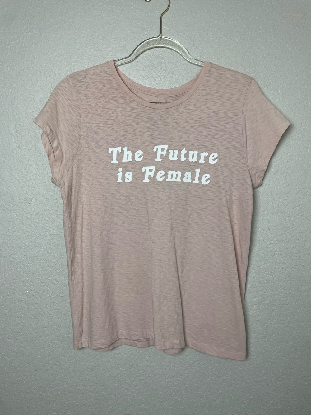 Express 100% Cotton The Future Is Female Graphic Tee - Baby Pink Size L